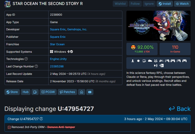 Square Enix remove Denuvo de Star Ocean: The Second Story R 1 107246.webp