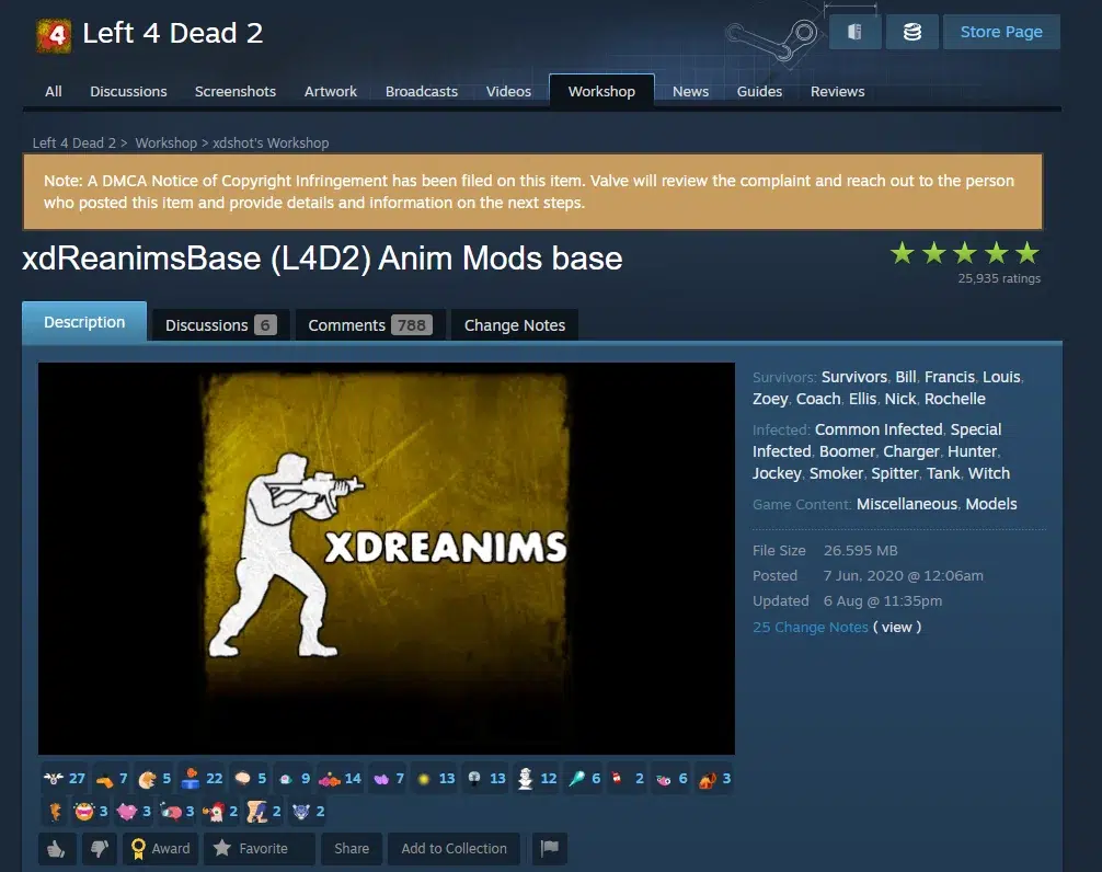 Denúncias falsas de DMCA levam à remoção de vários mods no Steam Workshop 1 Steam