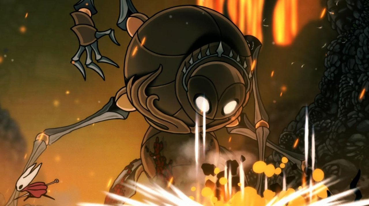 Hollow Knight: Silksong enfrenta críticas por dificuldade extrema 1 Hornet explora uma área verde com vegetação em Hollow Knight: Silksong