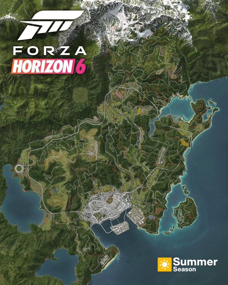Mapa completo de Forza Horizon 6 é revelado — e é gigantesco 1