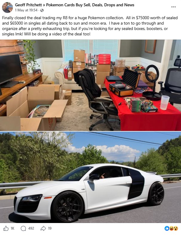Colecionador troca carro de luxo por coleção de cartas Pokémon 1 Audi